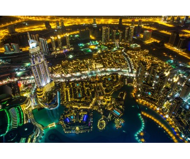 Фотообои Ночной Дубай - вид сверху