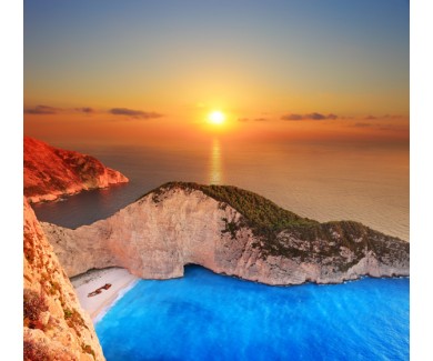 Фотообои Панорама заход солнца на острове Закинф, Греция