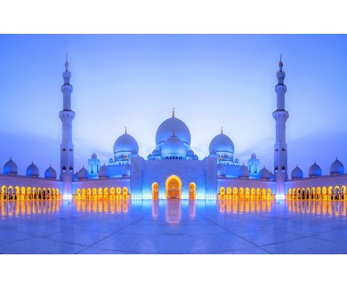 Фотообои Большая мечеть шейха Зайда в сумерках, ОАЭ