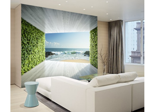 Фотообои Объёмная комната со стенами из растений