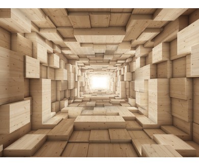 Фотообои Тоннель из деревянных кубов