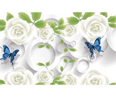 Фотообои Бабочки на белом фоне
