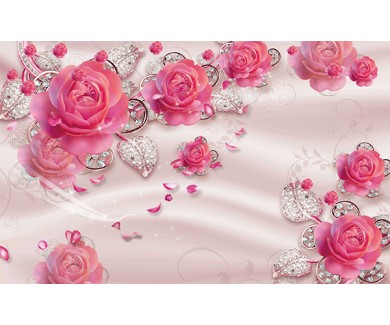 Фотообои Объёмные розовые цветы