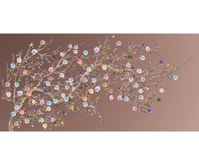 Фотообои Цветущее дерево в японском стиле