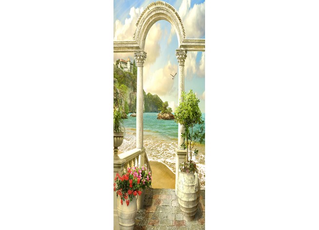 Наклейка на дверь Древняя арка
