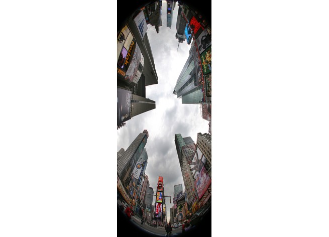 Наклейка на дверь Таймс-сквер, вид на небо