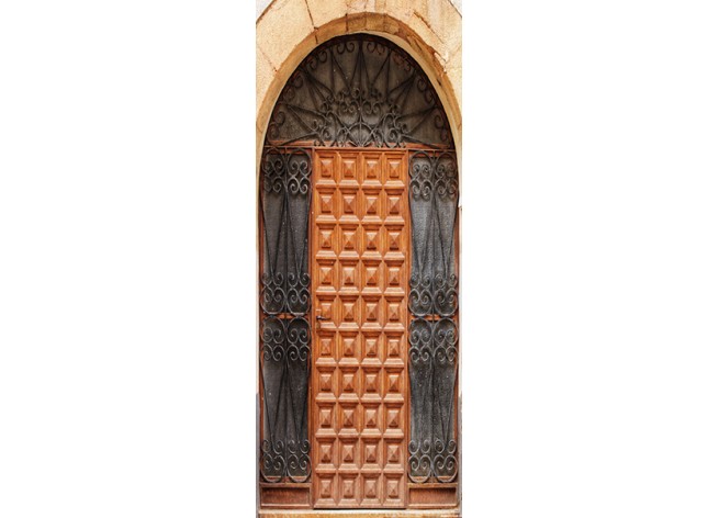 Наклейка на дверь Старинная испанская дверь