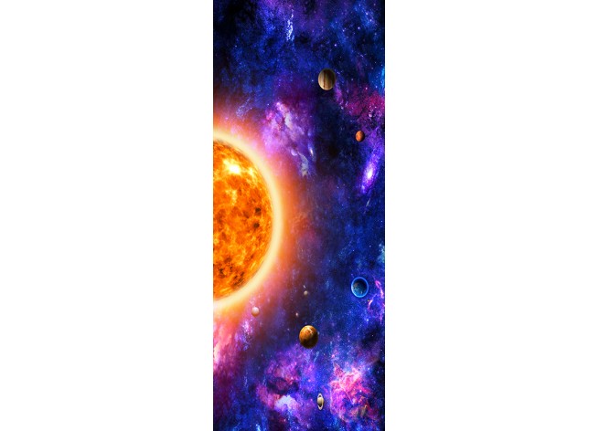 Наклейка на дверь Солнце и планеты