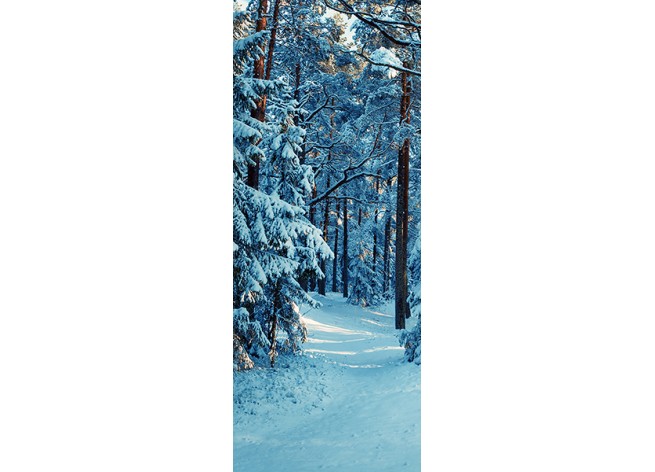 Наклейка на дверь Зимний лес