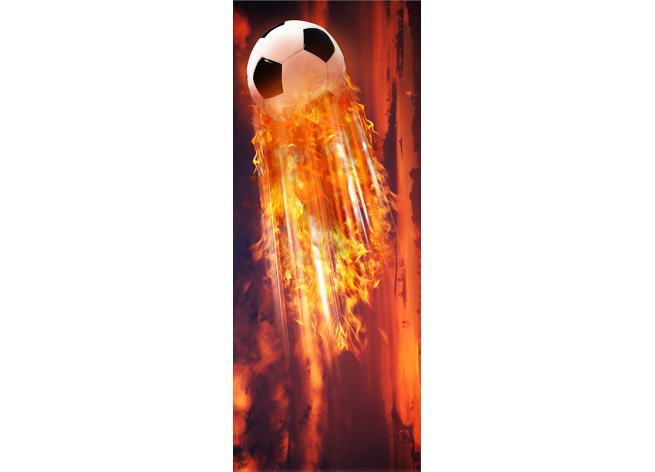 Наклейка на дверь Огненный мяч