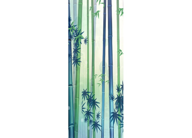 Наклейка на дверь Бамбуковый лес