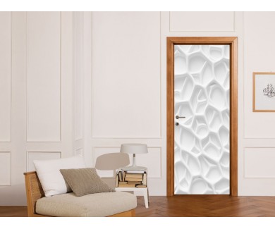 Наклейка на дверь Белая 3D текстура