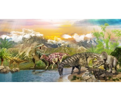 Фотообои Динозавры у водопоя