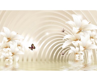 Фотообои Туннель с белыми цветами