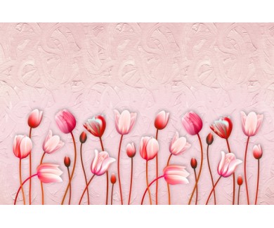 Фотообои Тюльпаны на розовом фоне