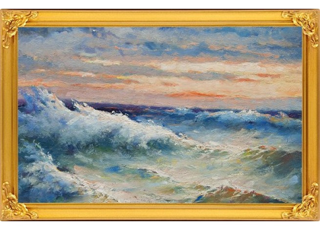 Наклейка на стену Морской шторм, картина маслом