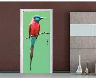 Наклейка на дверь Нубийская щурка, африканская птичка