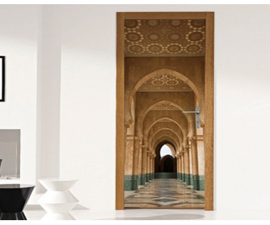 Наклейка на дверь Сводчатый проход в мечеть Хасана II