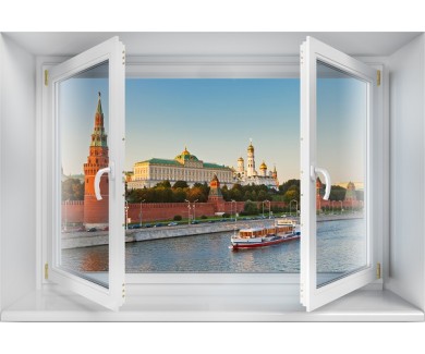 Наклейка на стену Московский Кремль, на закате