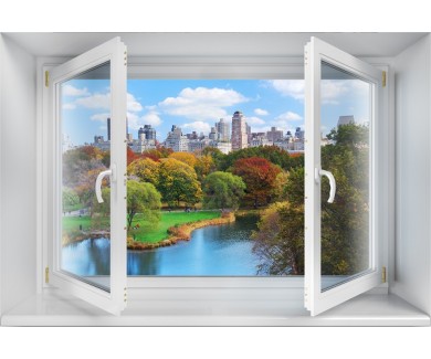 Наклейка на стену Центральный парк Нью-Йорка, осенняя панорама