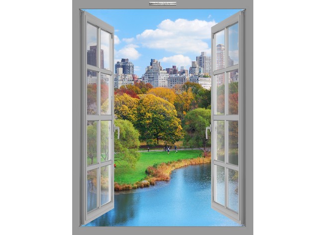 Наклейка на стену Центральный парк Нью Йорка. Осенняя панорама