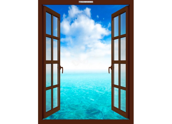 Наклейка на стену Красивый морской пейзаж с голубым небом