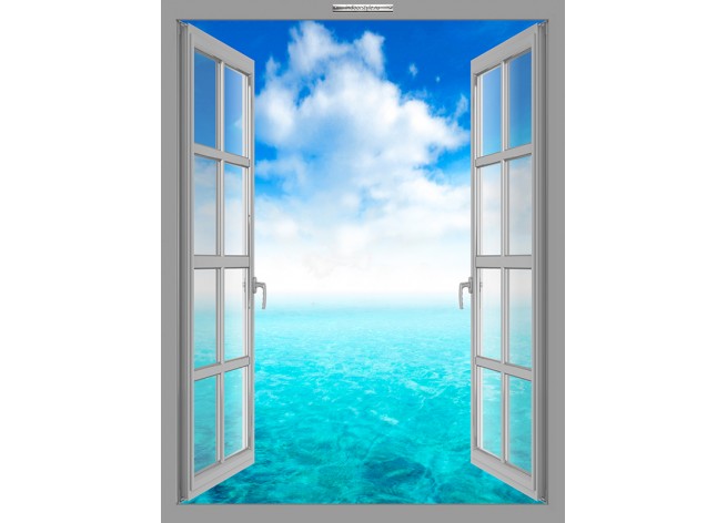 Наклейка на стену Красивый морской пейзаж с голубым небом